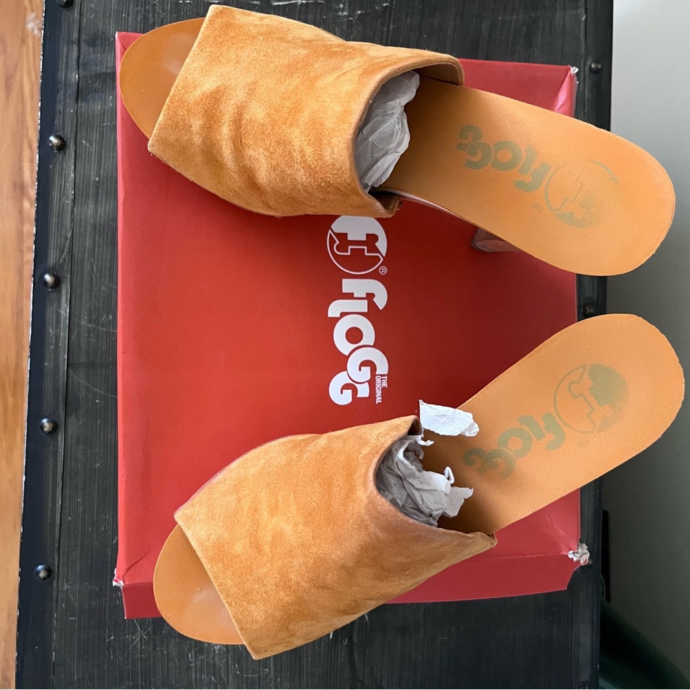 Frogg Tan Suede Mules for Women